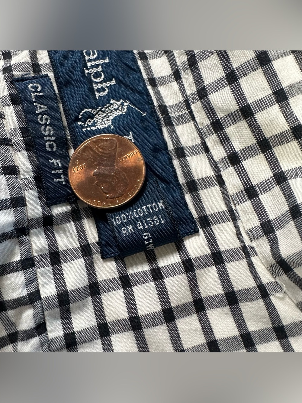 Ralph Lauren Classic Fit Shirt Mens XXL Black White Check Gingham Cotton - Picture 12 of 13